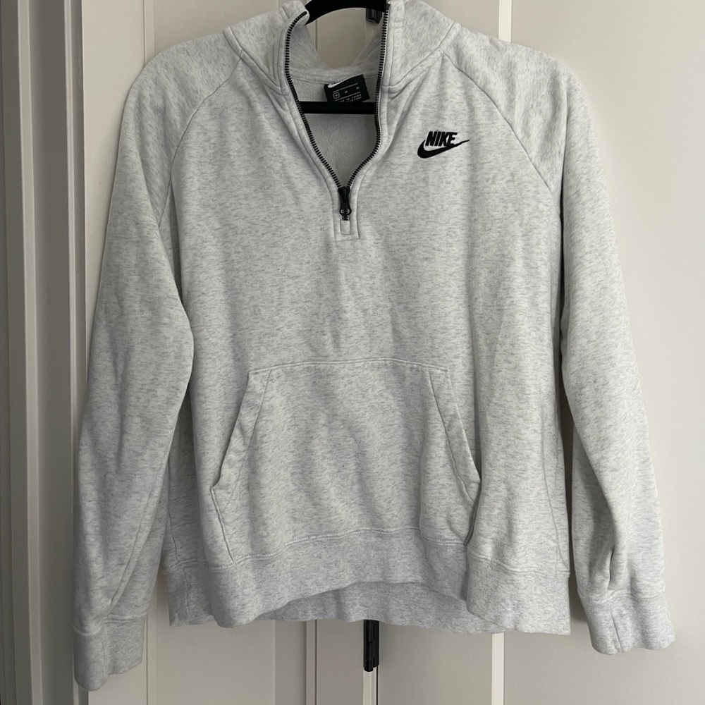 Grey quarter-zip Nike sweatshirt size M